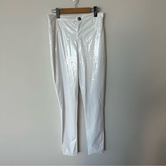 fashion nova late night texts vinyl pants white - Picture 5 of 9